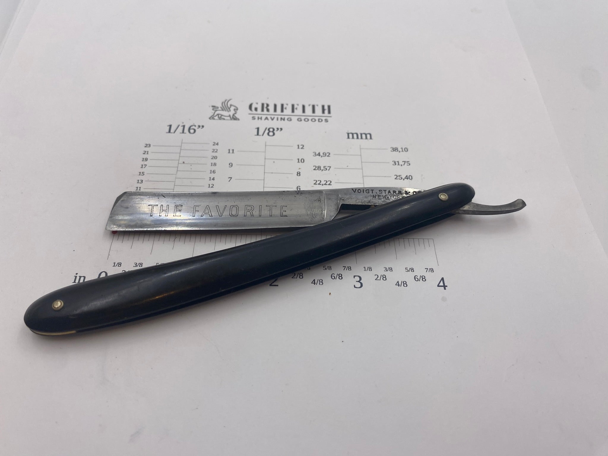 Vintage Voigt Starr & Co. Etched American Razor for Restoration