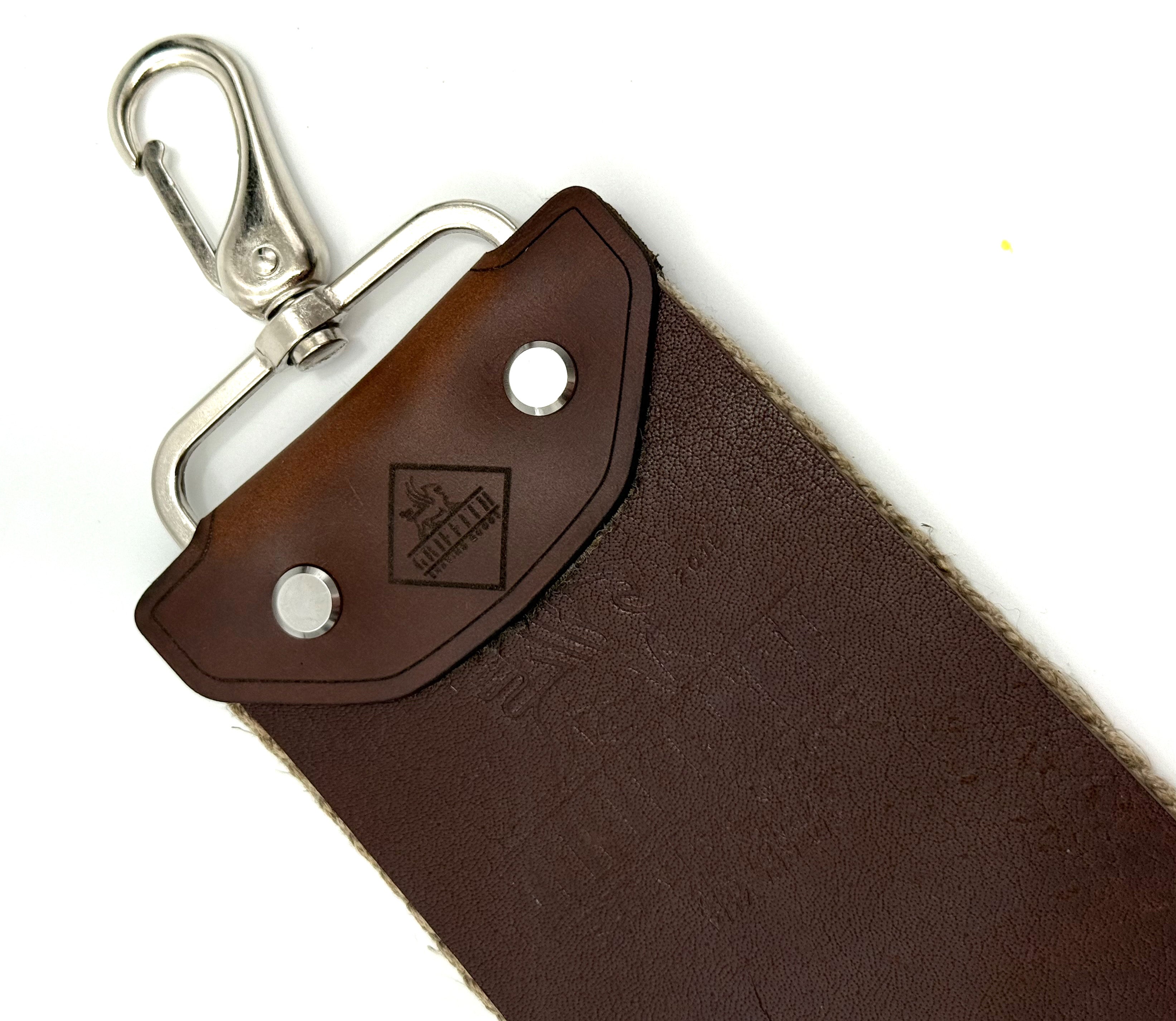 Griffith Shaving Goods Kangaroo Hide & Flax Linen - 3 Inch Wide x 24" Long - Barber Style Razor Strop