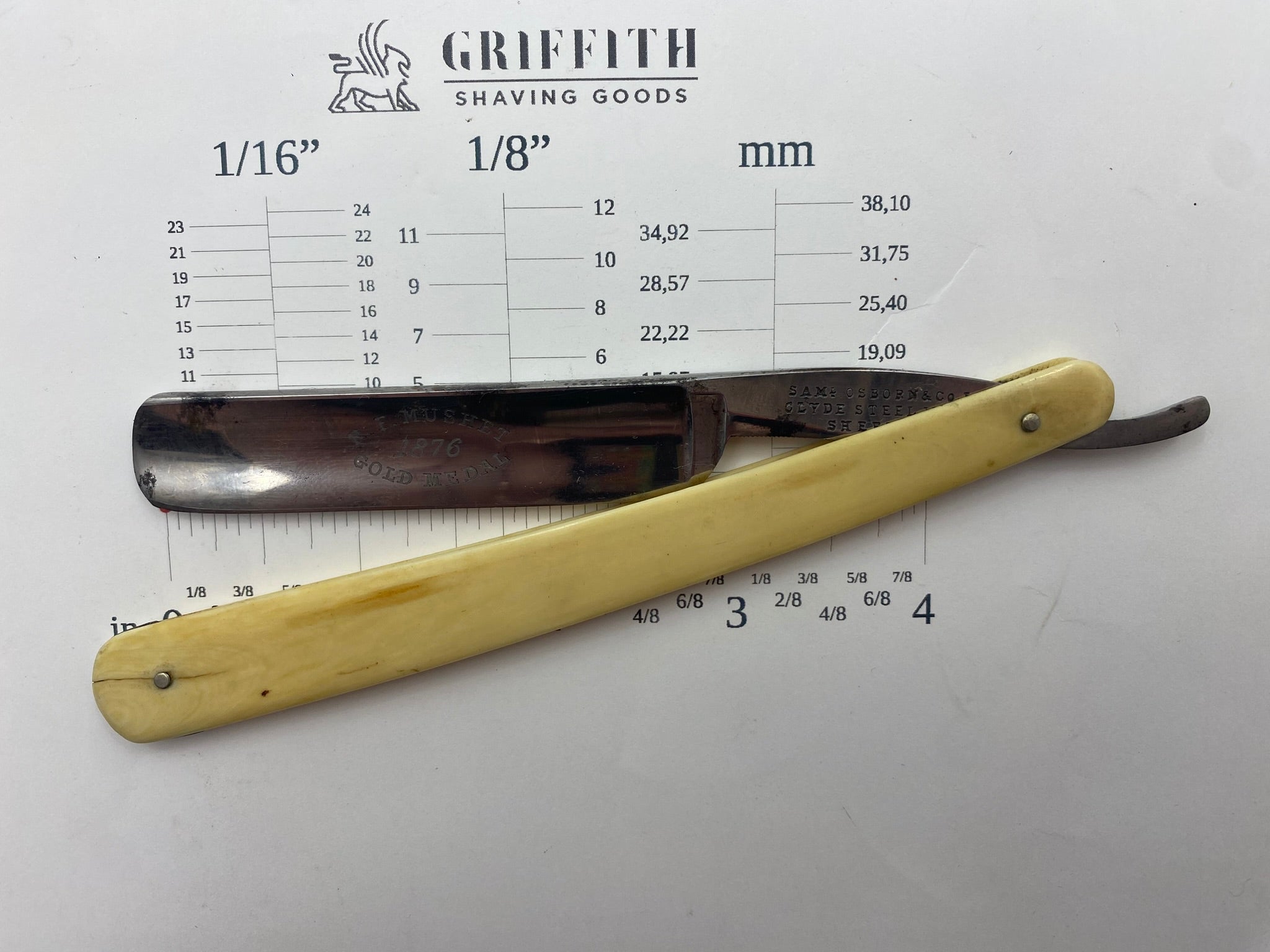 Vintage Sam Osborne & Co Etched Sheffield Razor for Restoration