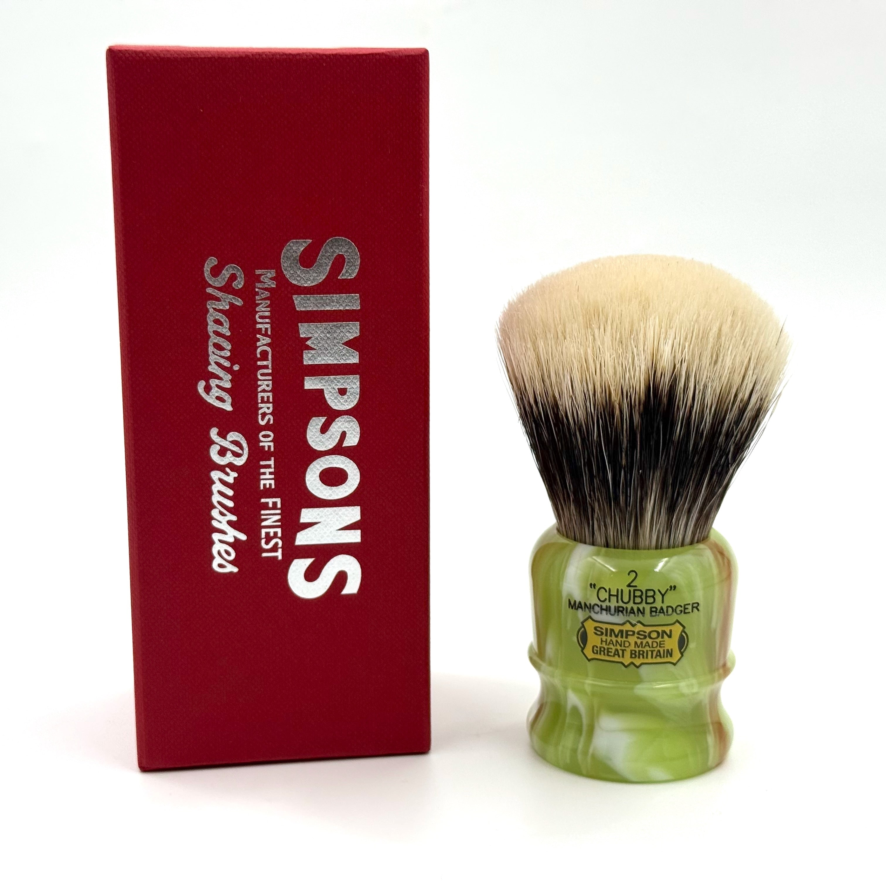 Limited Edition Simpson Chubby CH2 Manchurian Badger Shaving Brush - Jade