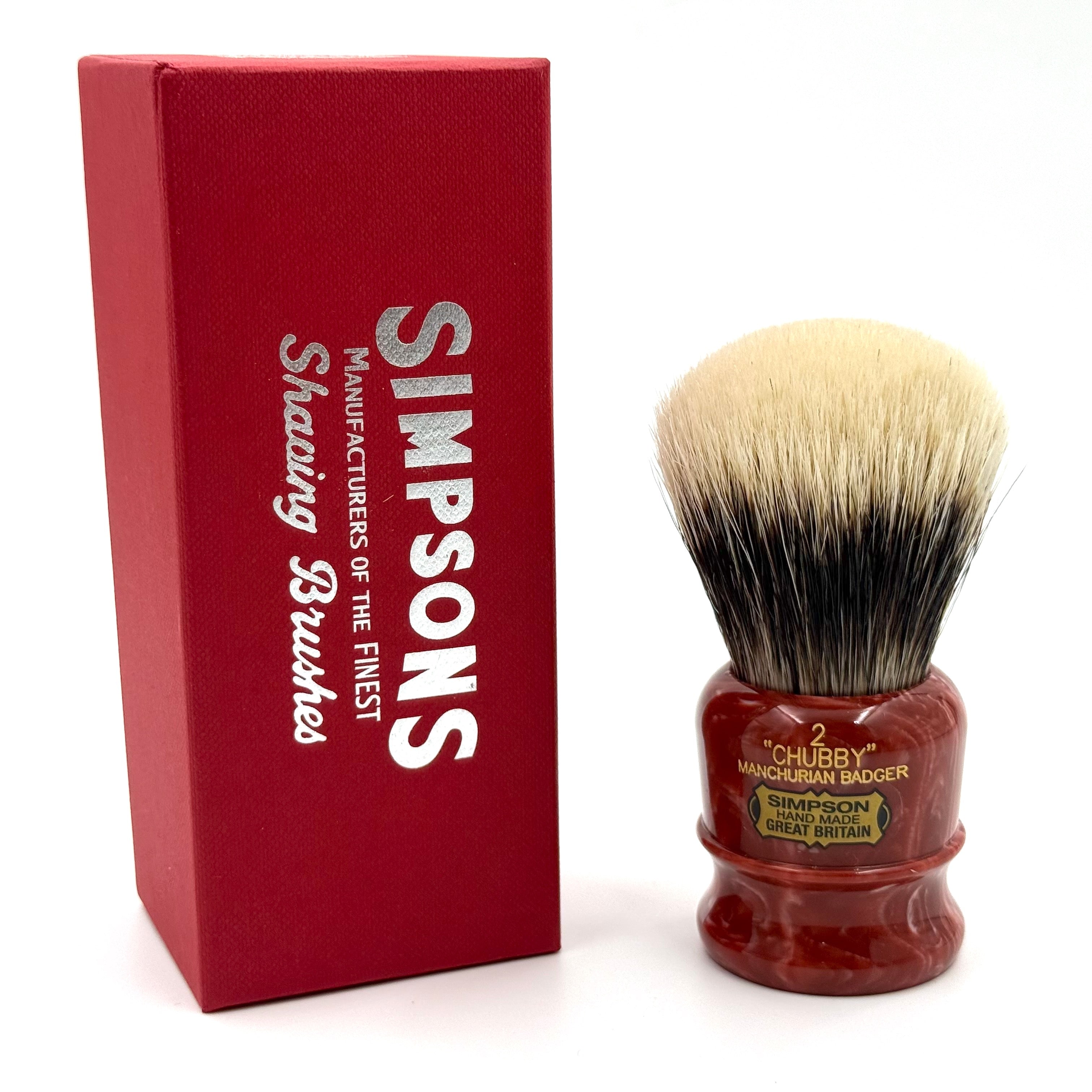 Limited Edition Simpson Chubby CH2 Manchurian Badger Shaving Brush - Coral