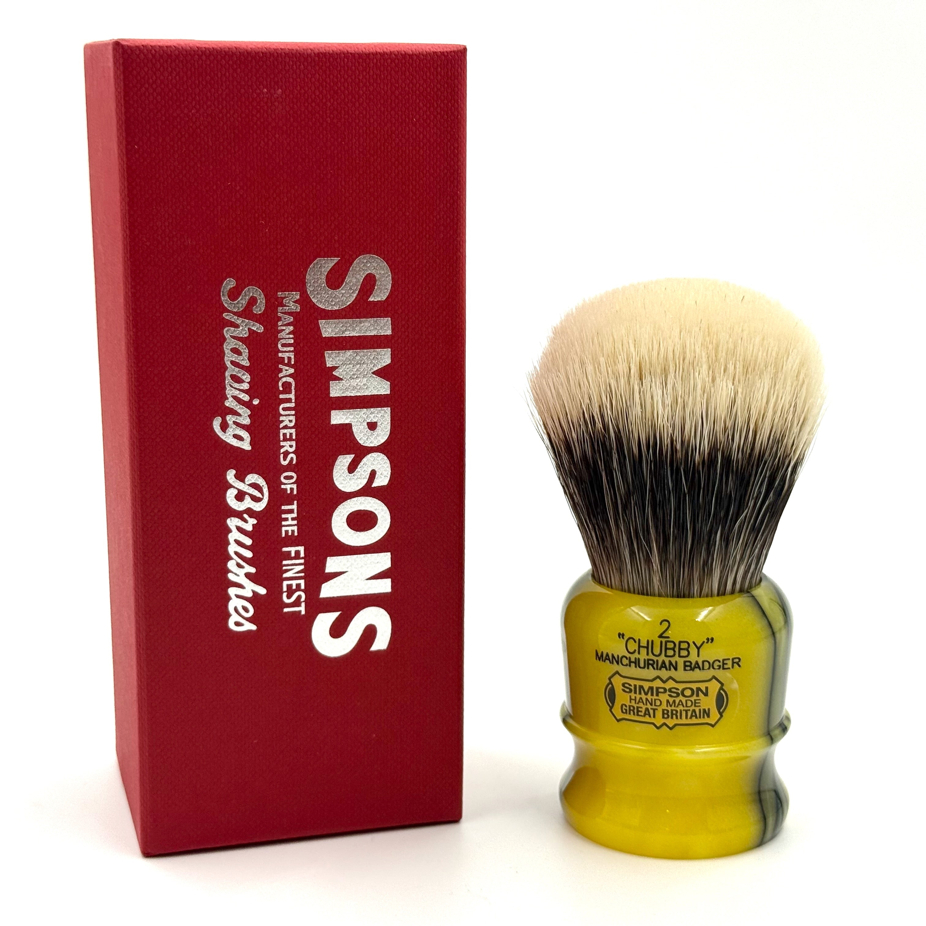 Limited Edition Simpson Chubby CH2 Manchurian Badger Shaving Brush - Medallion Yellow
