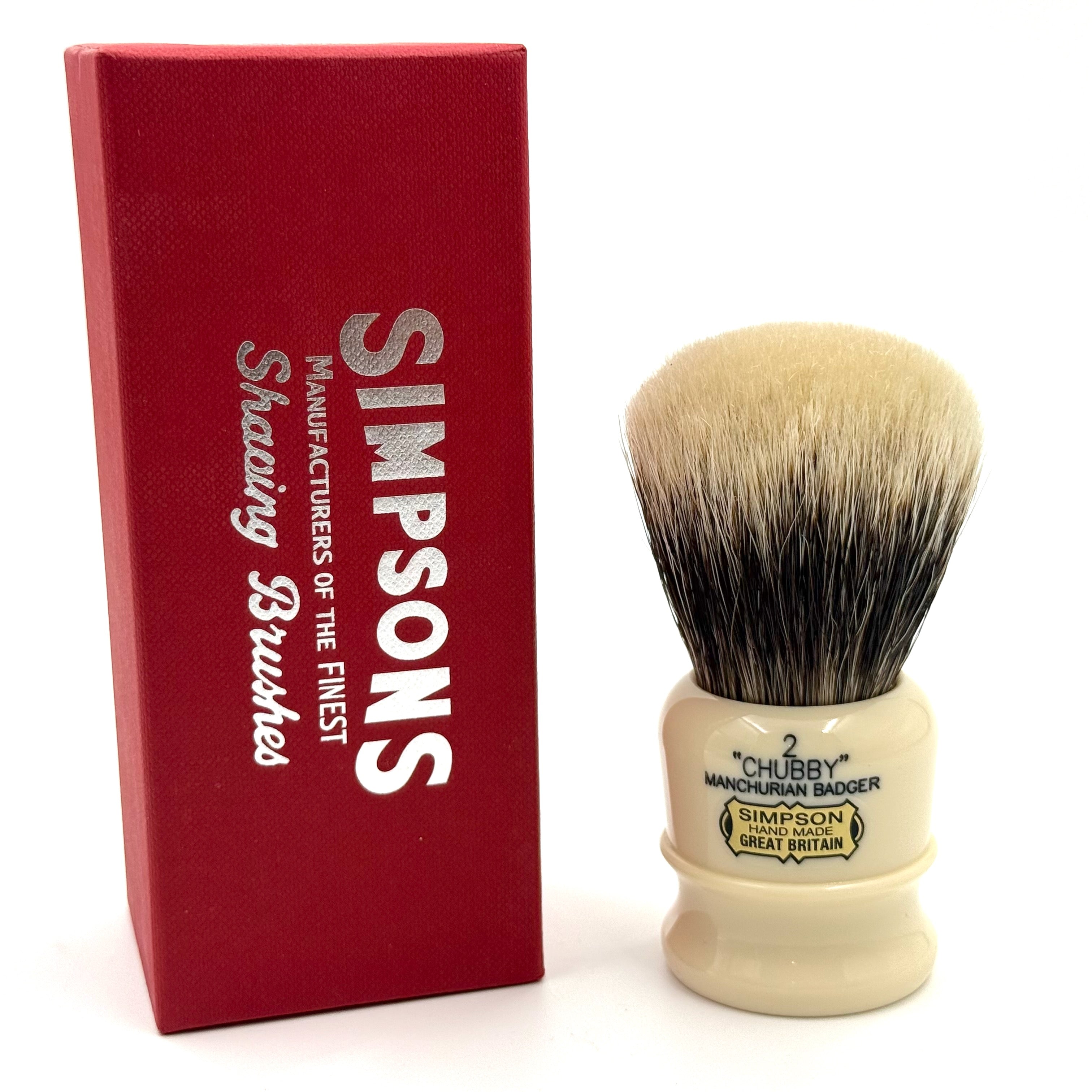 Limited Edition Simpson Chubby CH2 Manchurian Badger Shaving Brush - Ivory