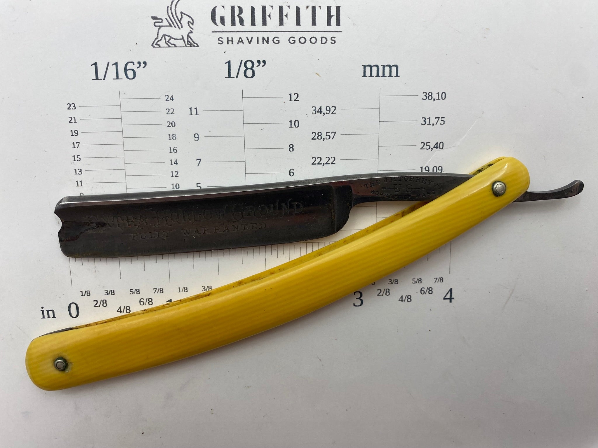 Vintage J.R. Torrey Etched American Razor for Restoration