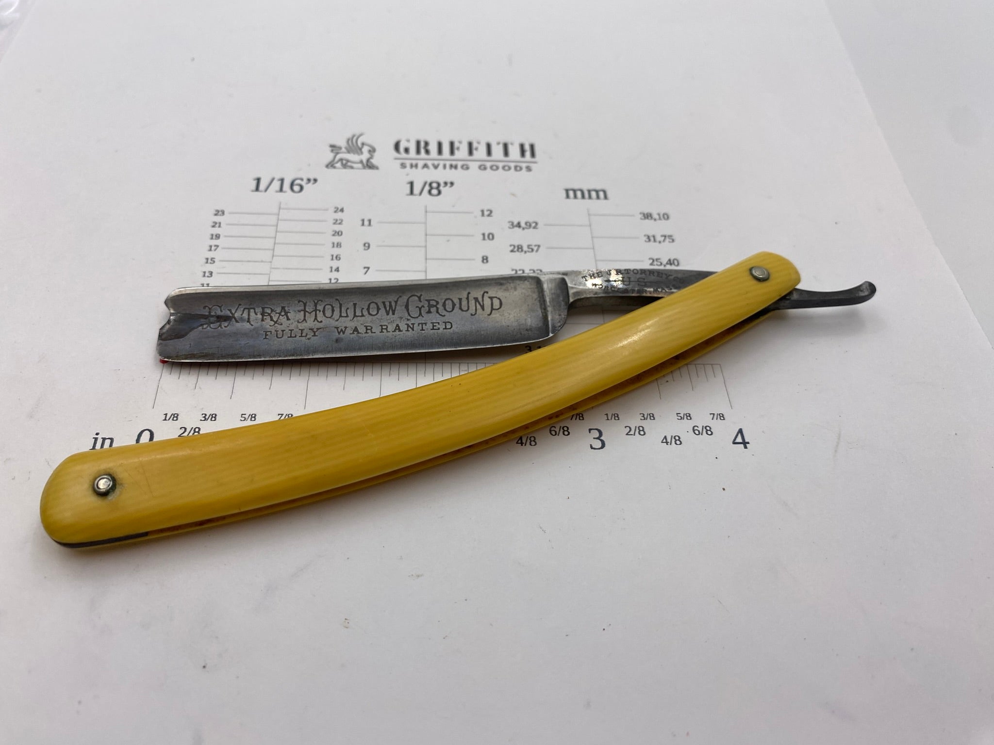 Vintage J.R. Torrey Etched American Razor for Restoration