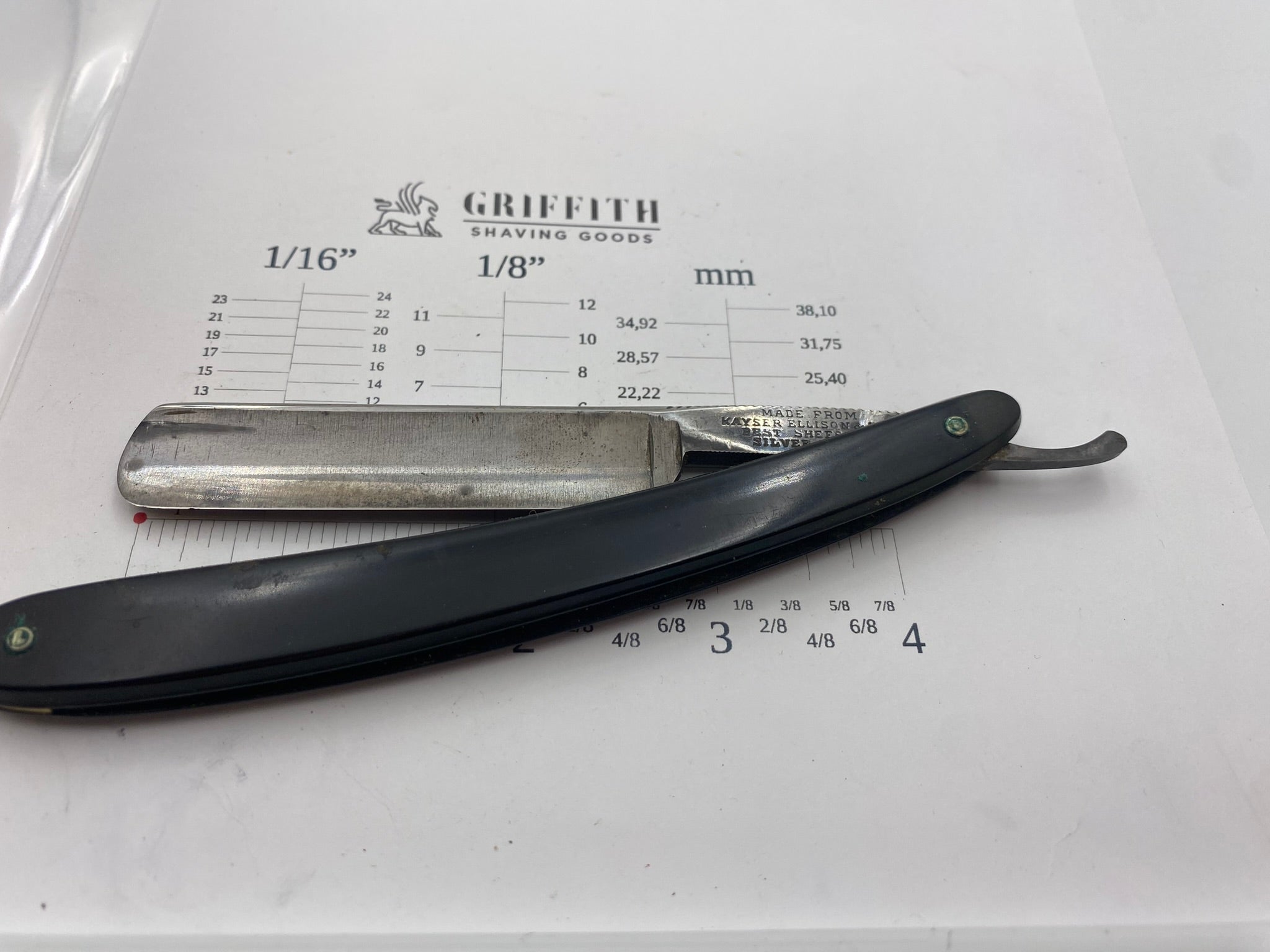 Vintage Kayser Ellison Silver Steel Razor for Restoration