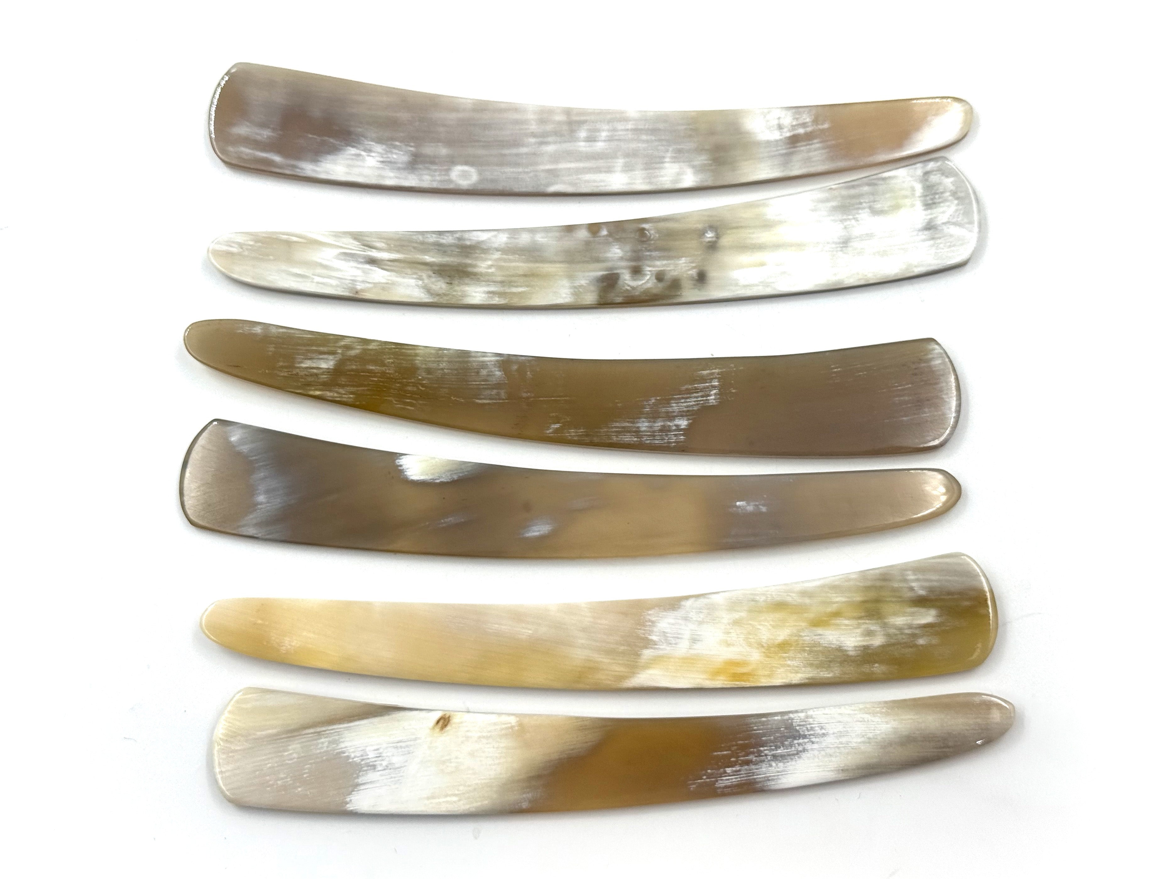 Straight Razor Scales for 7/8-8/8 blades - Blonde with White Cattle Horn - One Pair/Set