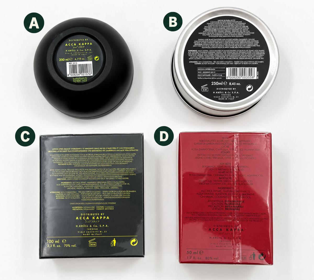 Acca Kappa Shaving Soaps, Aftershave & Fragrance - Unused Estate Stock