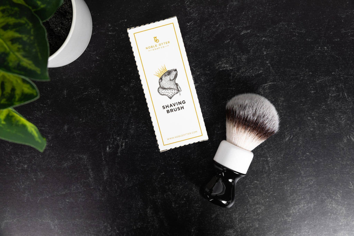 Noble Otter Soap Co. - Synthetic Shave Brush - Black/White - 26MM