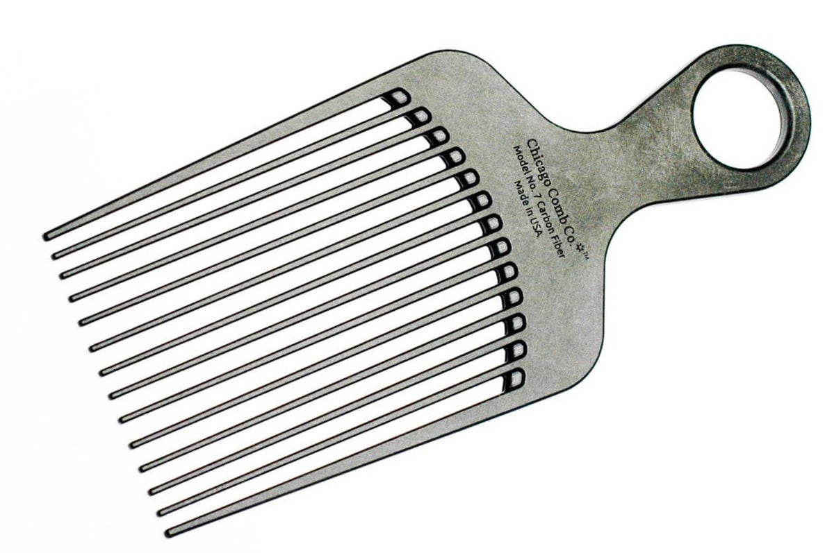 Chicago Comb Co. - Model No. 7 Carbon Fiber Pick Comb