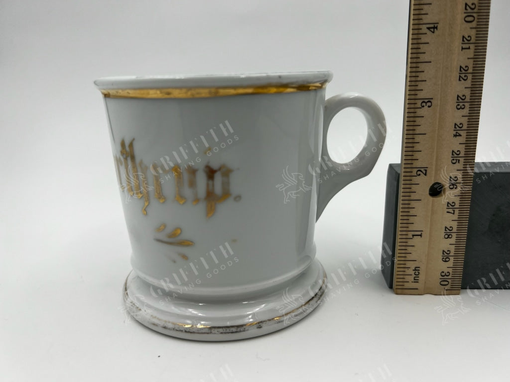 Antique Handpainted Personalized Shaving Mug - Lovely and Good Condition