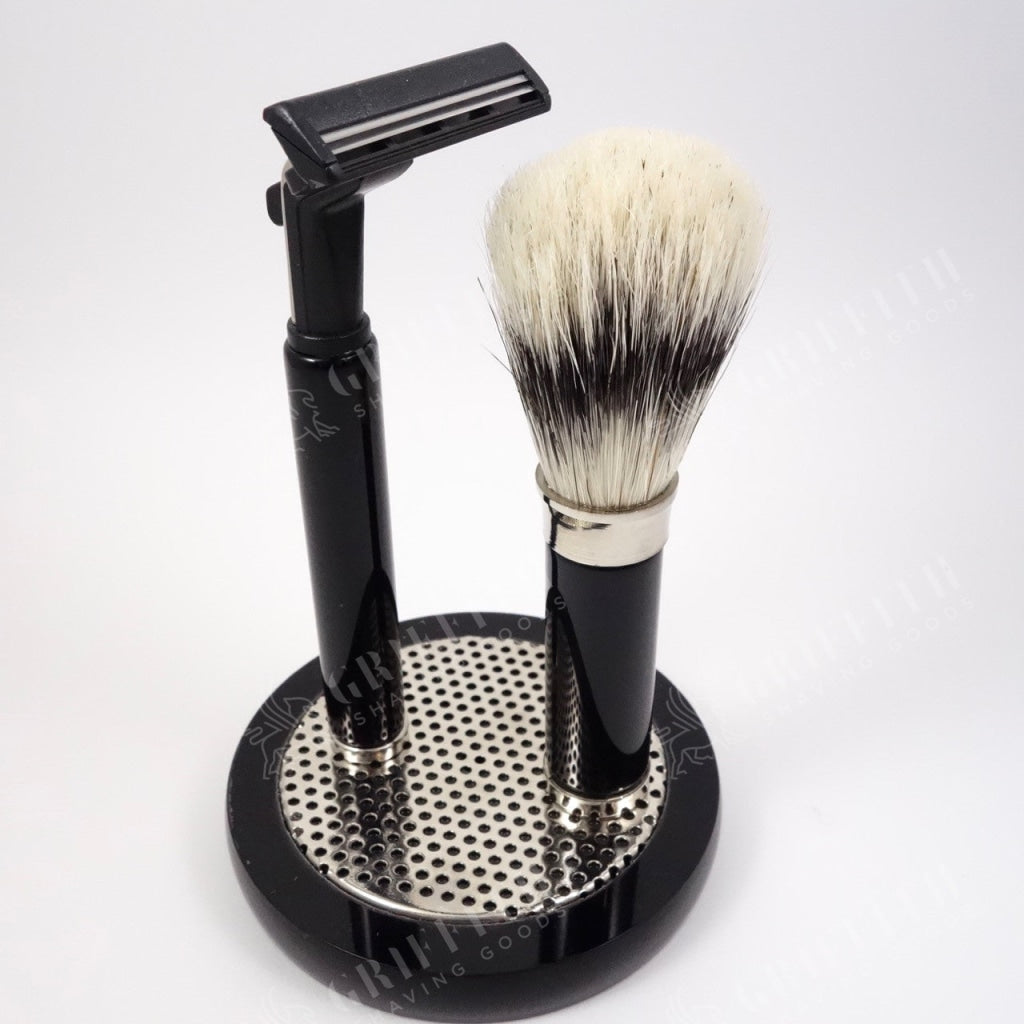 Arfa Vintage NOS Italian Shaving Set with Schick Ultra Razor, Brush and Magnetic Stand