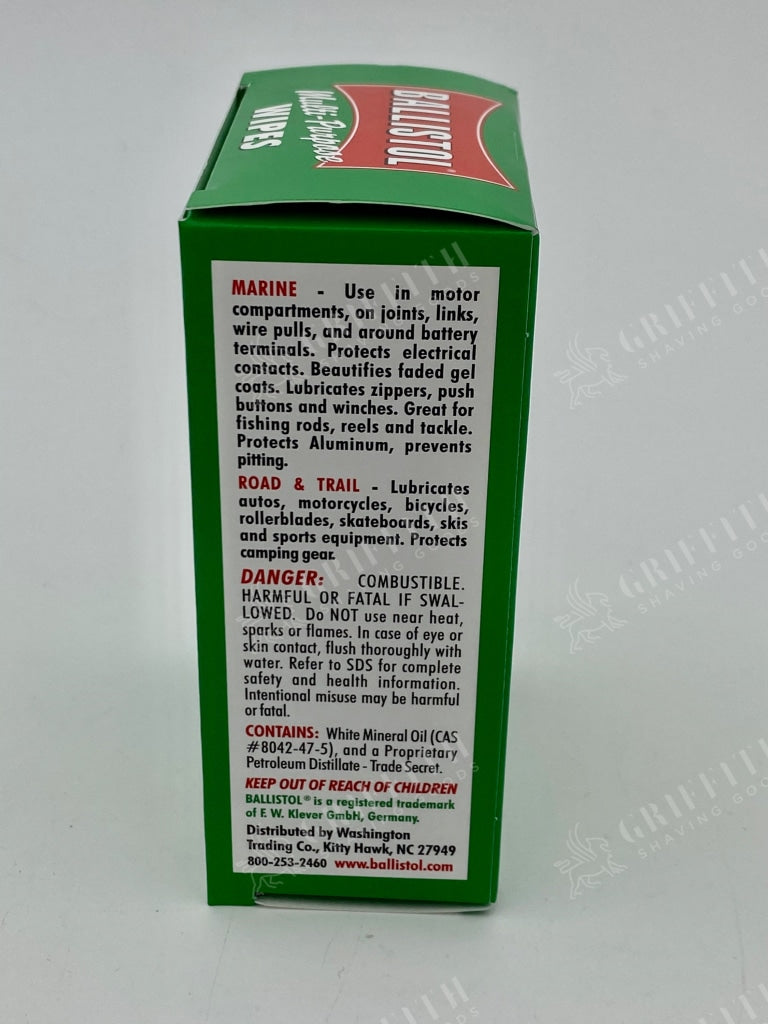 Ballistol Multi-Purpose Oil - Cleans Lubricates & Protects Wipes (10 Per Box)
