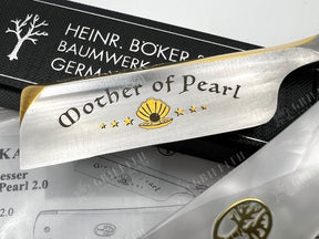 Boker Mother Of Pearl 2.0 6/8 Singing Full Hollow Blade With Acrylic Scales Solingen Straight Razor