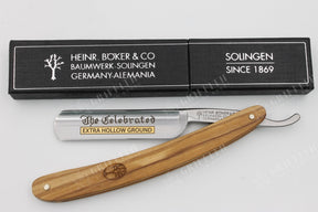 Boker The Celebrated 5/8 Full Hollow Blade With Olive Wood Scales Solingen Straight Razor