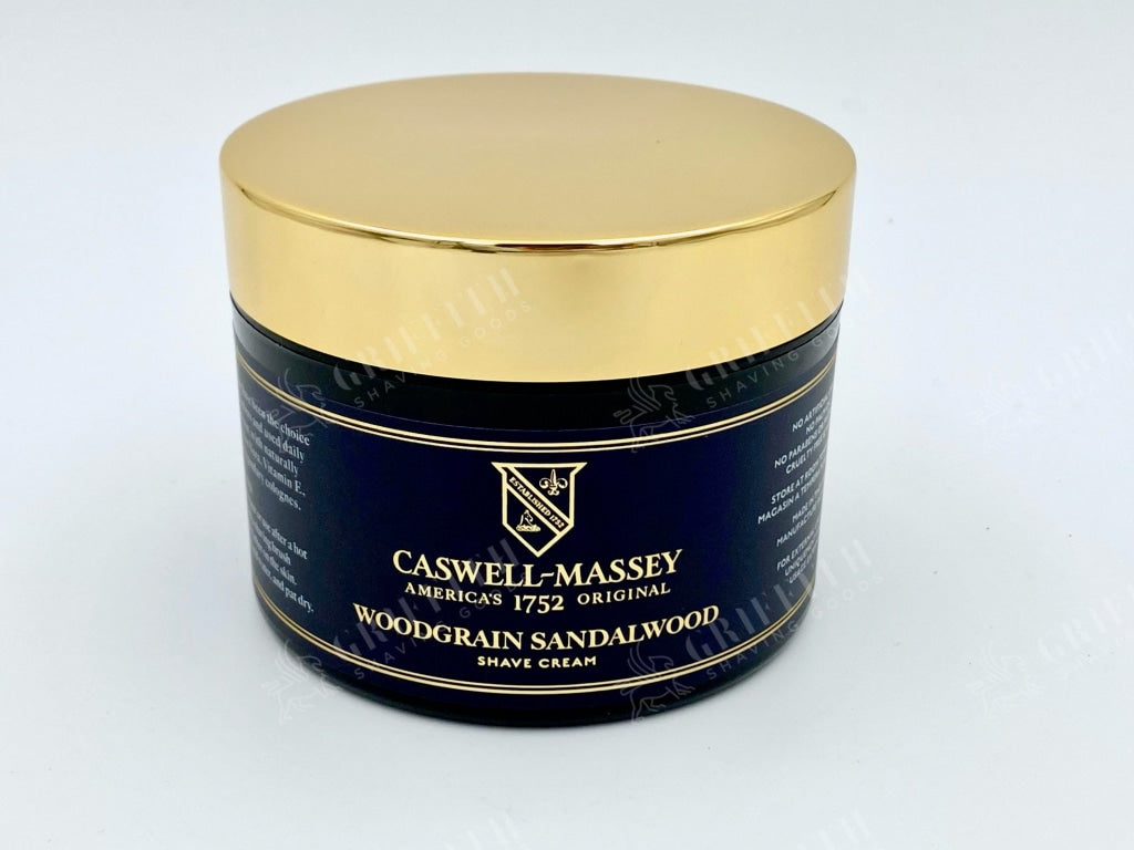 Caswell Massey Woodgrain Sandalwood Luxury Shaving Cream in Jar - 226g (8 oz)
