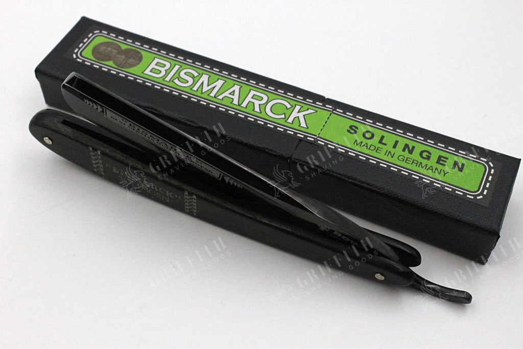 Dovo "Bismarck Ebony" 6/8 Black Blade with Ebony Handle Full Hollow Solingen Straight Razor