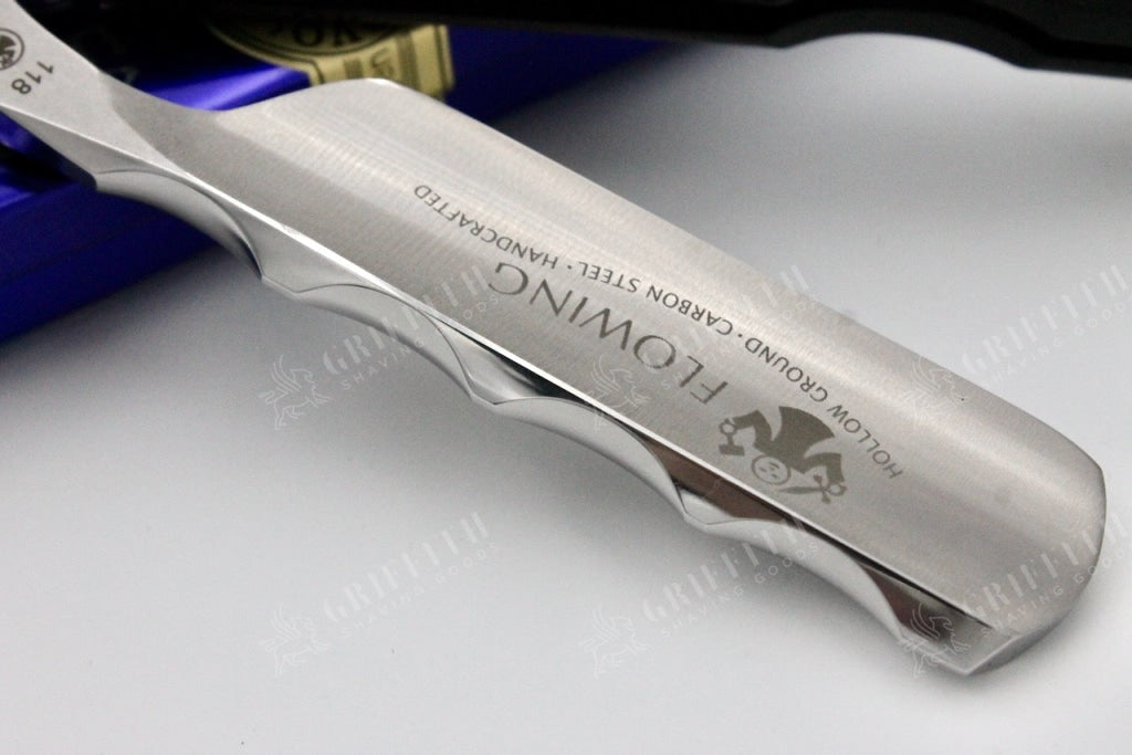 Dovo Flowing 6/8 Sculpted Spine Grenadille Wood Handle Full Hollow Solingen Straight Razor