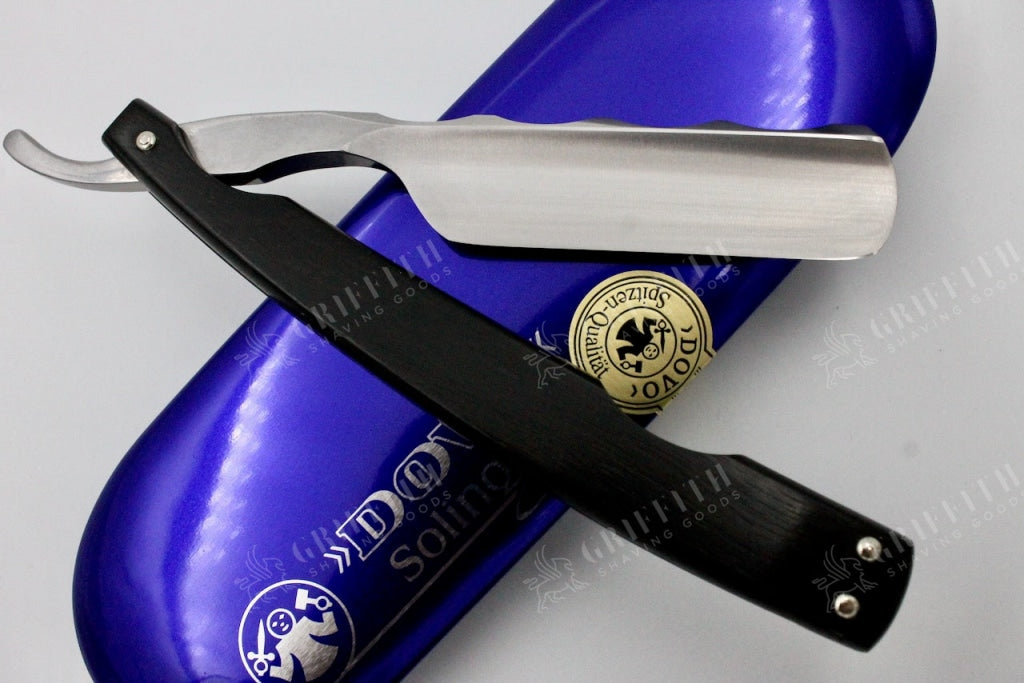 Dovo Flowing 6/8 Sculpted Spine Grenadille Wood Handle Full Hollow Solingen Straight Razor