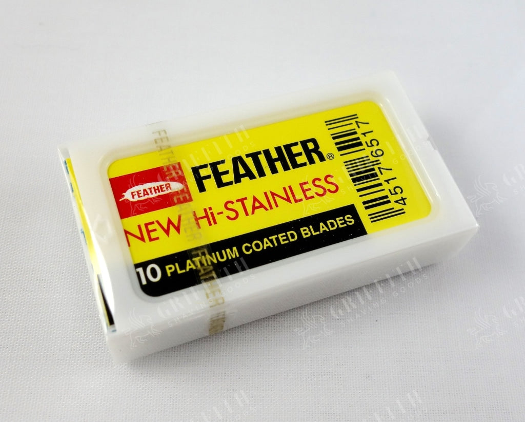 Feather New Hi-Stainless Double Edge Razor Blades (10 Blades Per Pack)