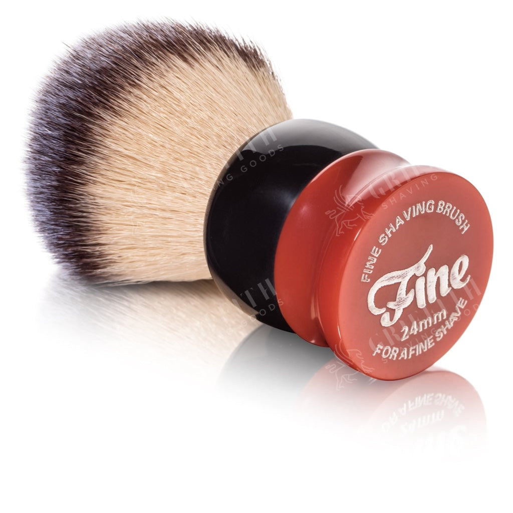 Fine Accoutrements Stout Synthetic Bristle Shaving Brush - Orange & Brown