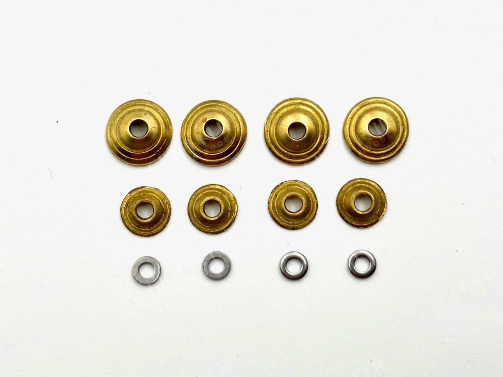 Straight Razor Pinning Washers - Original Extra Large "Beehive" Stacked Style Set of 4 - Brass