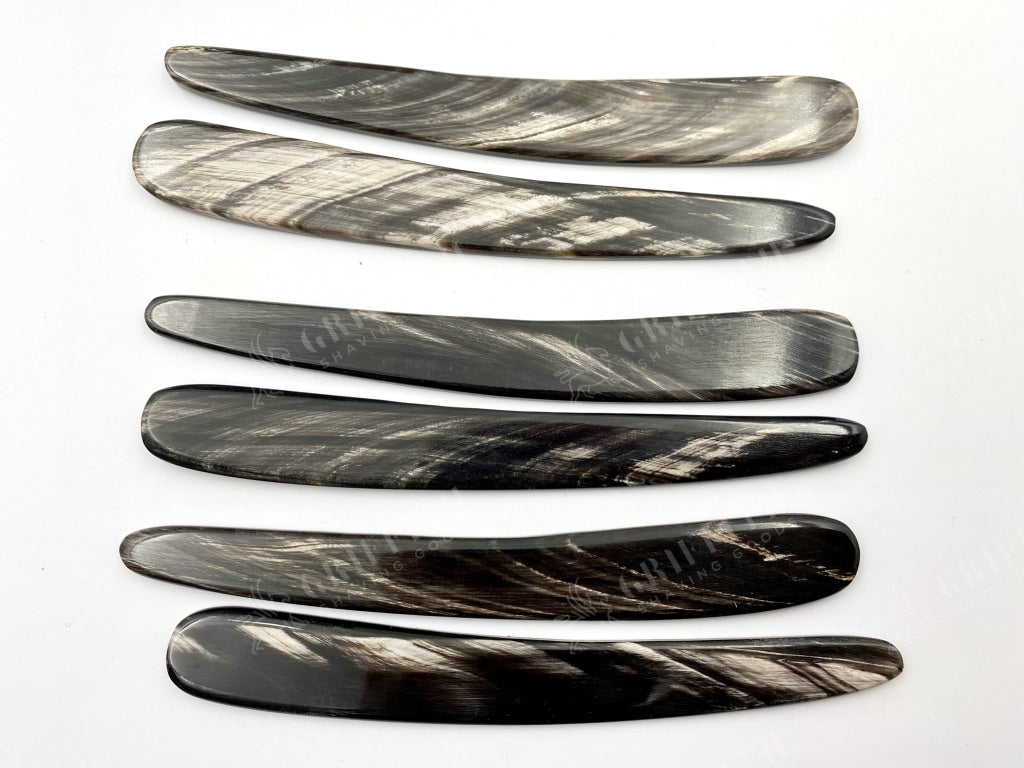 Straight Razor Scales for 5/8-6/8 blades - Black with white streaks Buffalo Horn - One Pair/Set