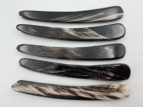 Straight Razor Scales For 7/8-8/8 Blades - Black With White Streaks Buffalo Horn One Pair/set