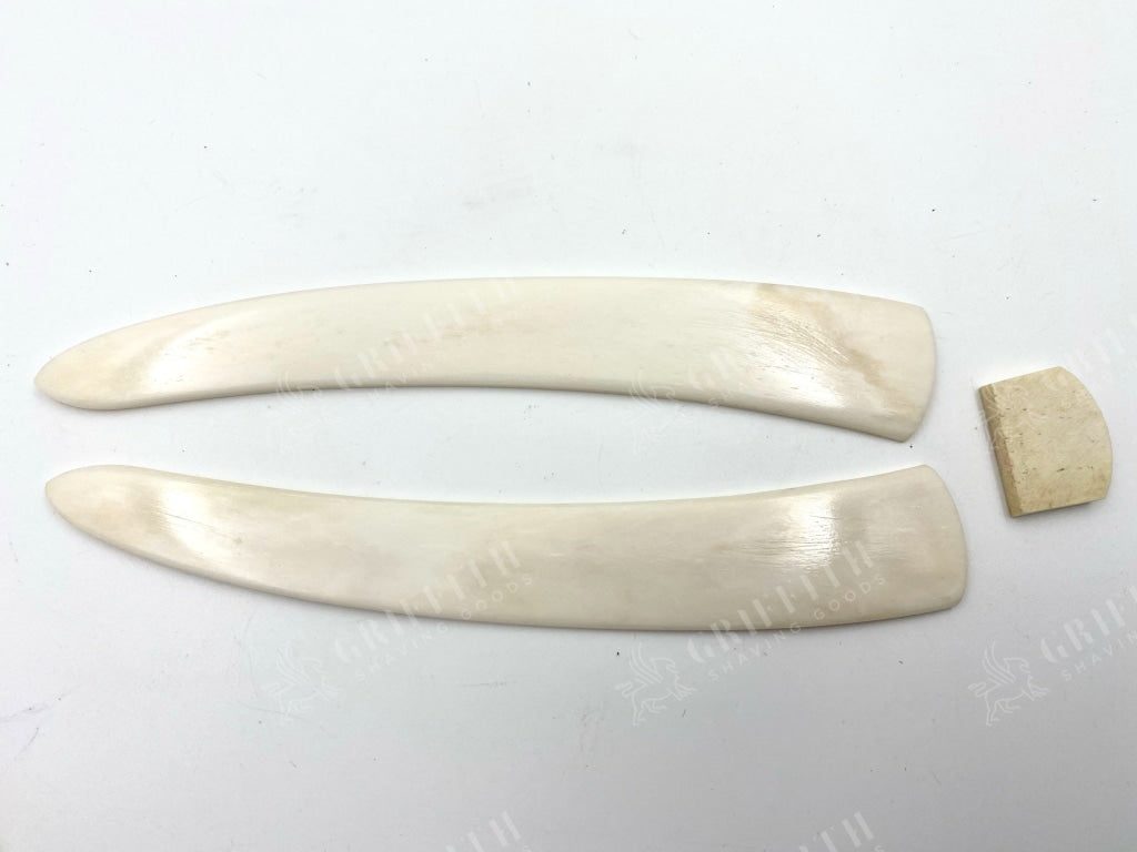 Straight Razor Scales For 7/8-8/8 Blades - Bleached Buffalo Bone One Pair/set