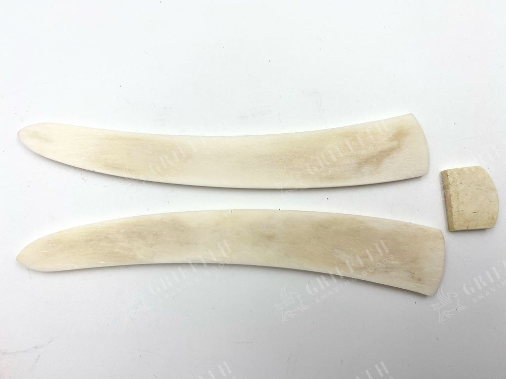 Straight Razor Scales For 7/8-8/8 Blades - Bleached Buffalo Bone One Pair/set