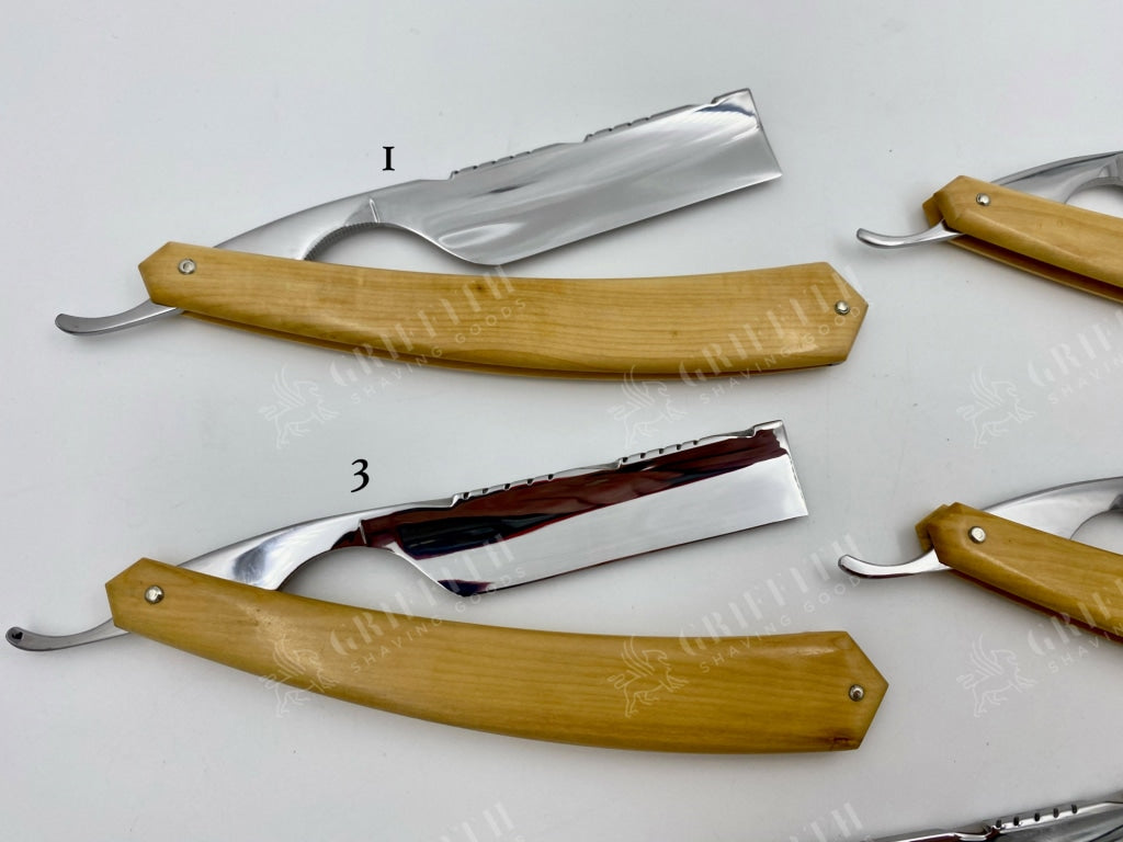 Thiers Issard 7/8 Eagle Etch & Wheat Filed Spine - Boxwood Scales Singing Straight Razor